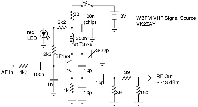 VHF WBFM Signal Generator Circuit Diagram