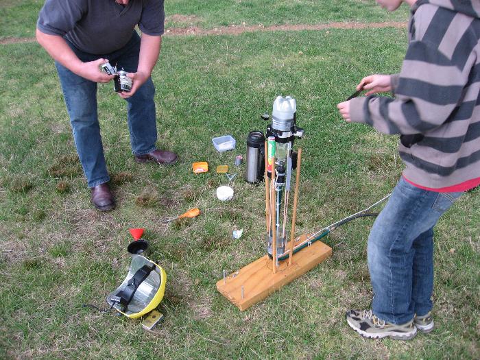 Launcher Preparations (Note the Safety Gear)