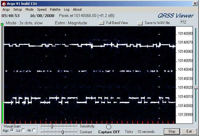 VK7KRW capture showing VK6DI and VK2ZAY signals.